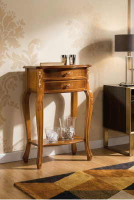 Table d'appoint classique en bois, console de haute qualité avec tiroirs de rangement