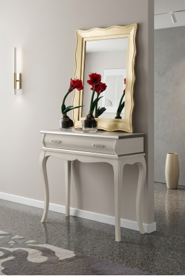 Table console de designer blanc - Table en bois classique pour meubles de chambre.