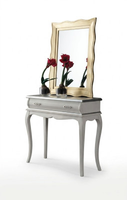Table console de designer blanc - Table en bois classique pour meubles de chambre.