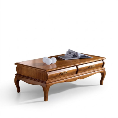 Table basse de style classique r, table de salon dessinée avec tiroirs, design de meubles