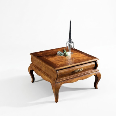 Table basse de salon classique avec tiroir, meuble en bois de design de style nouveau