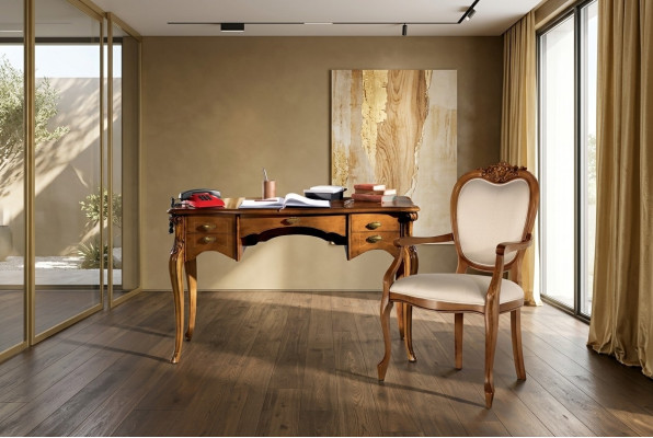 Ensemble de bureau de haute qualité Chaise de bureau marron Meuble de bureau Table en bois