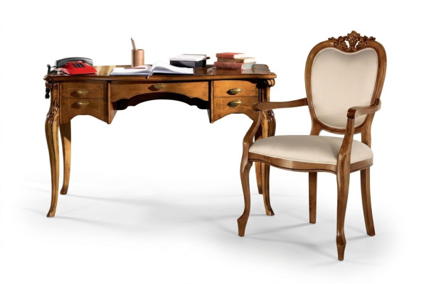 Ensemble de bureau de haute qualité Chaise de bureau marron Meuble de bureau Table en bois
