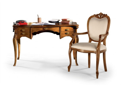 Ensemble de bureau de haute qualité Chaise de bureau marron Meuble de bureau Table en bois