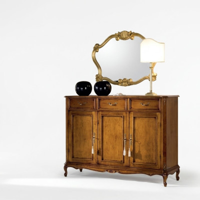 Buffet armoire en bois marron Style classique Salon Commode Commodes