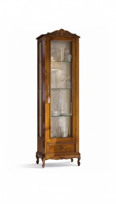 Armoire classique brune avec tiroirs en verre Designer en bois neuf