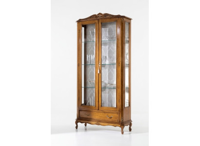 Vitrines en verre de luxe en bois marron, meubles classiques Armoire vitrine