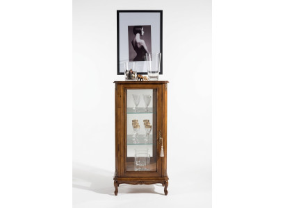 Vitrine en verre de luxe classique marron armoire en décor en bois de designer pour salon