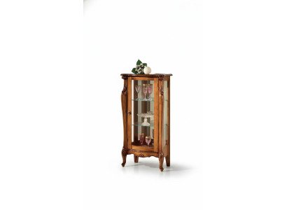 Vitrine classique en verre brun Meuble en bois de luxe Porte en verre Meuble de salon