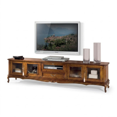 Meubles exclusifs de style classique en bois luxueux pour téléviseur.