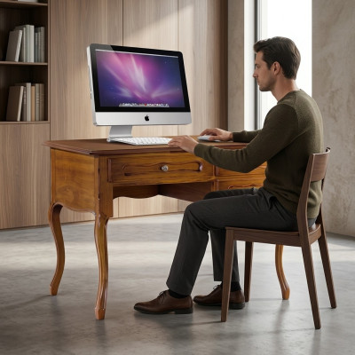 Classique Bureau Meubles en bois Marron Salle d'étude Tiroirs de meubles
