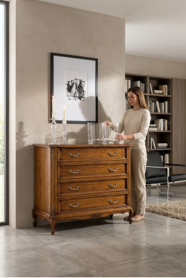 Commodes classiques à 4 tiroirs, buffet de luxe en bois pour la salle d'étude