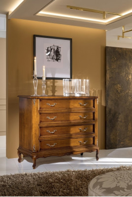 Commodes classiques à 4 tiroirs, buffet de luxe en bois pour la salle d'étude