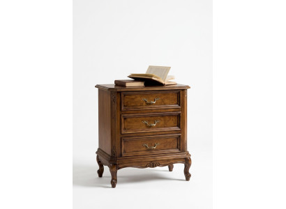 Table de chevet classique marron avec tiroirs Table de rangement Mobilier de chambre à coucher