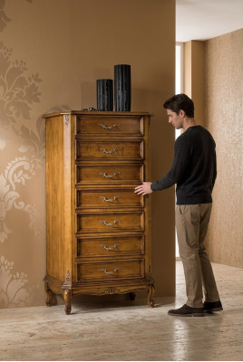 Grande commode classique en bois marron Armoire de rangement Meuble en bois neuf