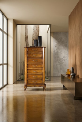 Grande commode classique en bois marron Armoire de rangement Meuble en bois neuf