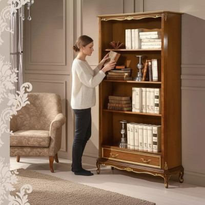 Étagère pour le salon Meuble classique brun en bois étagères