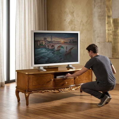 Étagère TV en bois classique exclusive r Armoire Bahut Meuble Basse.