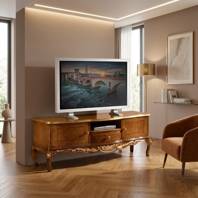 Étagère TV en bois classique exclusive r Armoire Bahut Meuble Basse.