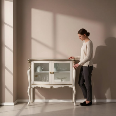 Vitrine de luxe classique pour le salon en bois Meuble vitrine Design Meuble