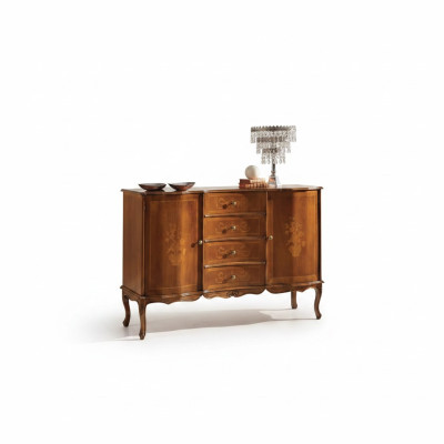Commode avec tiroirs en bois brun Bahut en bois de design de meubles Classic Commode
