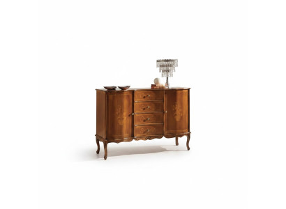 Commode avec tiroirs en bois brun Bahut en bois de design de meubles Classic Commode