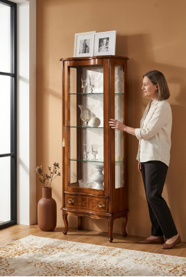Vitrine classique en bois, armoires en bois, designs de salon, vitres