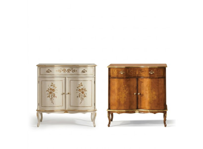 Meuble luxueux en bois brun avec lampe et tiroirs, buffet neuf