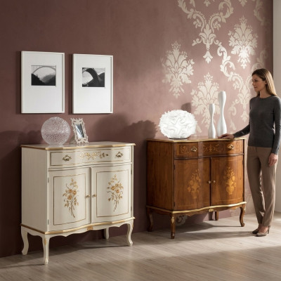 Buffet blanc de luxe avec tiroirs Meuble armoire en bois Lampe Lampes