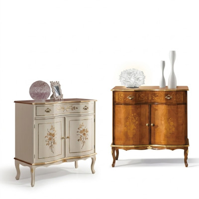 Buffet blanc de luxe avec tiroirs Meuble armoire en bois Lampe Lampes