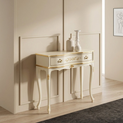 Table console classique en bois blanc meubles de rangement latéraux design de chambre