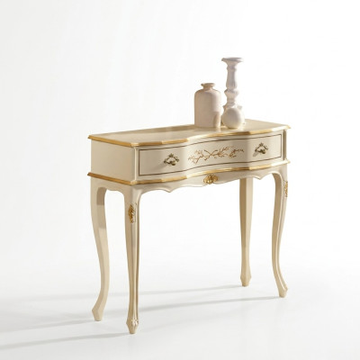 Table console classique en bois blanc meubles de rangement latéraux design de chambre