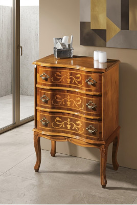 Commode classique à trois tiroirs pour le salon en bois design de meuble.