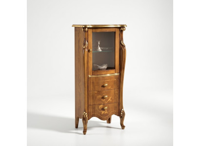 Vitrine classique marron Salle à manger Mobilier Buffet de luxe Commode en bois