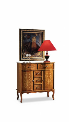 Coffre luxueux marron Commode classique Buffet de salon Mobilier en bois neuf