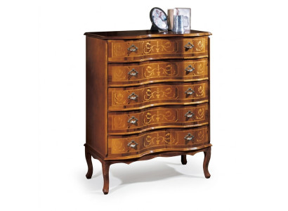 Classique Marron Commode à cinq tiroirs Portes de meuble en bois de designer nouveau