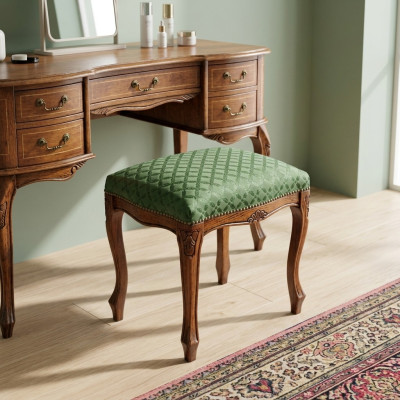 Tabouret de côté en bois classique en textile mobilier de chambre