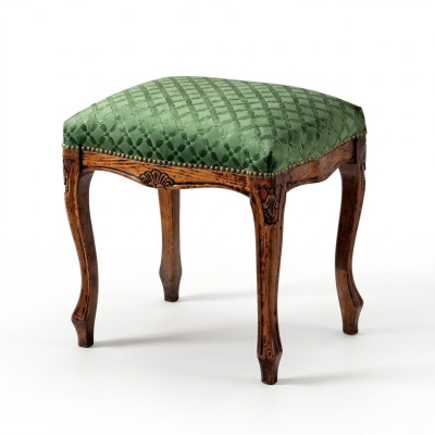 Tabouret de côté en bois classique en textile mobilier de chambre