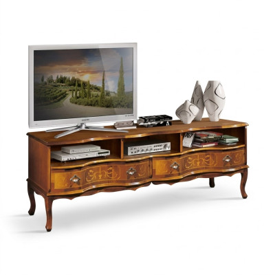 Meuble TV classique de luxe, meuble TV bas en bois, meuble design nouvel