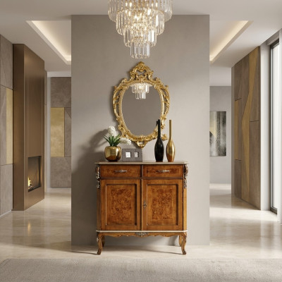 Meuble de salon classique et luxueux en bois de haute qualité de couleur marron