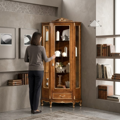 Vitrine de présentation de haute qualité de luxe en bois brun style mobilier classique