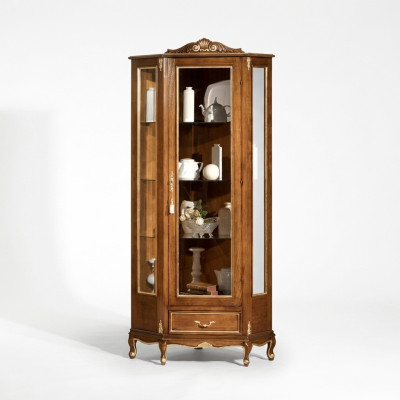 Vitrine de présentation de haute qualité de luxe en bois brun style mobilier classique