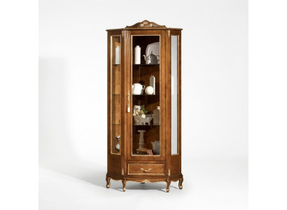 Vitrine de présentation de haute qualité de luxe en bois brun style mobilier classique