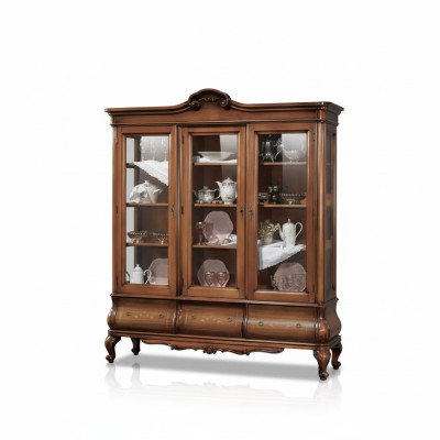 Vitrine du salon Mobilier en bois classique avec tiroirs sur mesure Vitrine