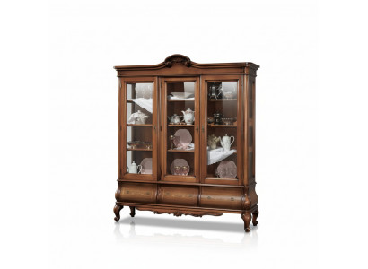 Vitrine du salon Mobilier en bois classique avec tiroirs sur mesure Vitrine