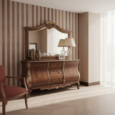 Buffet de salon classique de luxe de haute qualité en bois brun 200x53x100