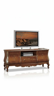 Étagère pour télévision brune Meuble TV Buffet Bahut en bois pour salon Stand Caisson