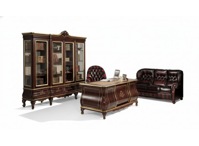 Bureau de bureau classique Bibliothèque Étagère 4 meubles en bois