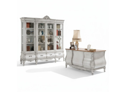 Meubles de bureau blancs Bureau Bibliothèque Table de luxe Étagère Ameublement