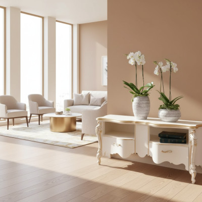 Étagère TV Commode Meuble TV Table en bois de l'étagère de bas design classique étagères